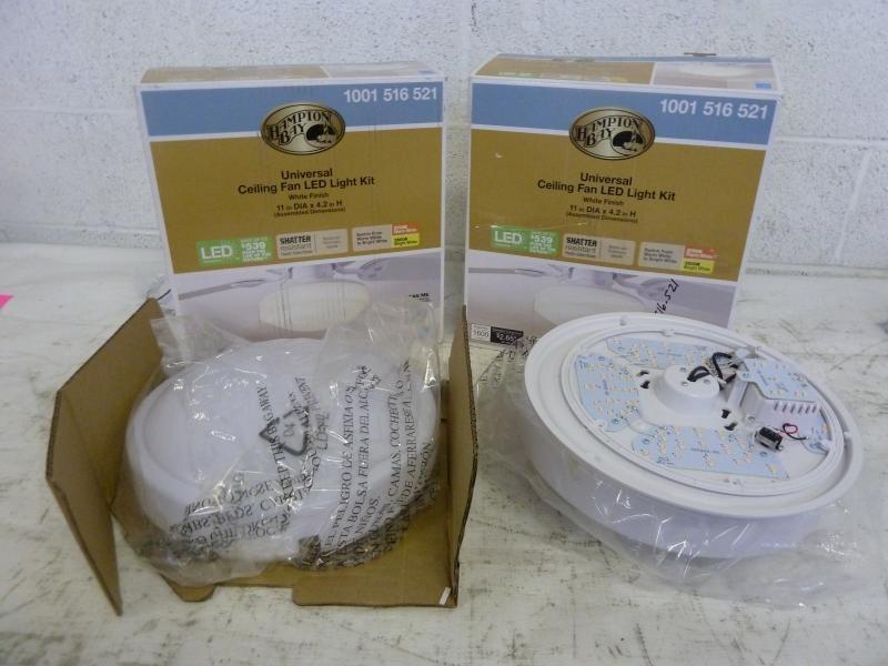 2 Hampton Bay White Finish Universal Ceiling Fan Led Light Kits