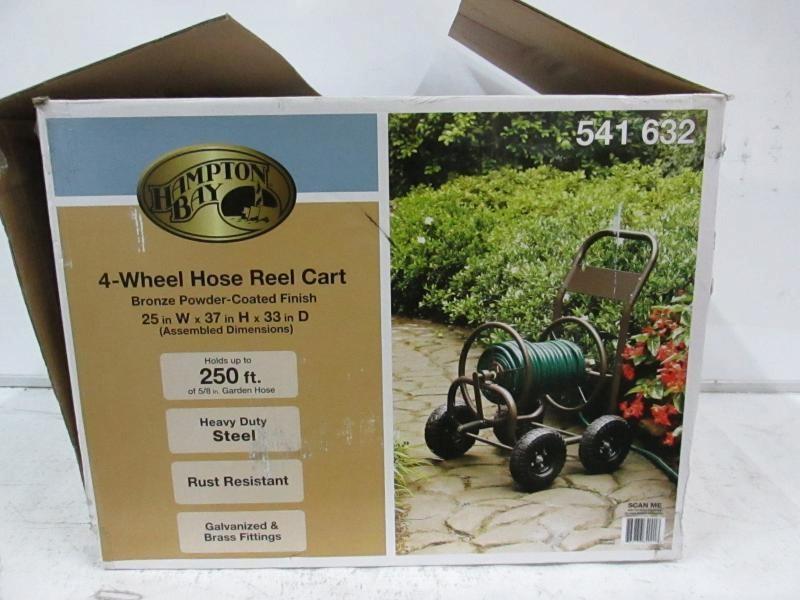 HAMPTON BAY 4-Wheel Hose Reel Cart With Bronze Powder-Coated