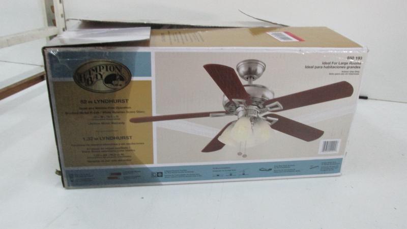 Hampton Bay Lyndhurst Brushed Nickel Finish 52 Ceiling Fan Model