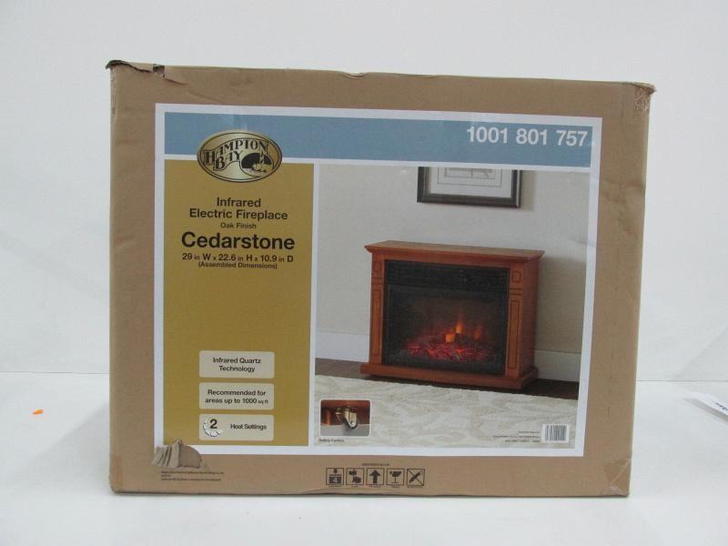 Hampton Bay Cedarstone Infrared Electric Fireplace Model 1001 801