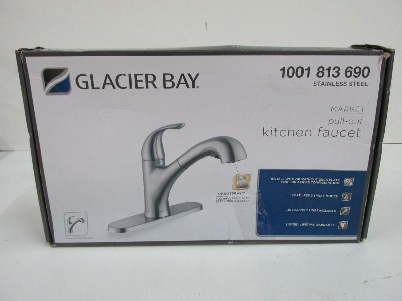 Glacier Bay Market Pull Out Kitchen Faucet Stainless Steel