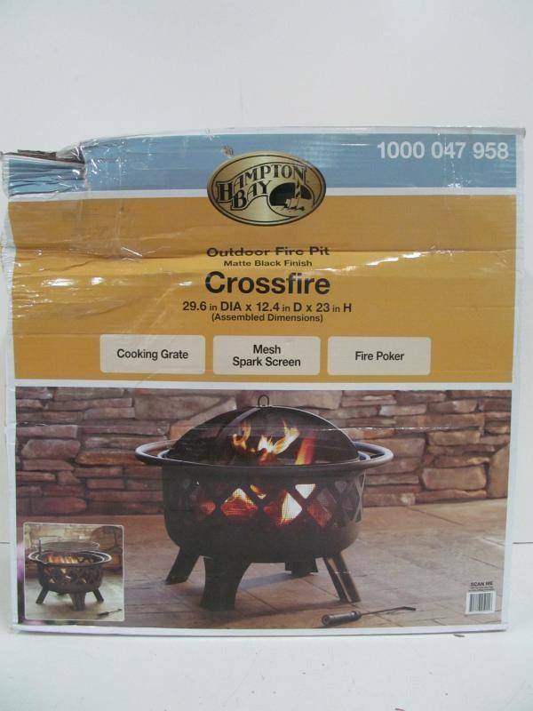 HAMPTON BAY Crossfire Outdoor Fire Pit Model 1000 047 958 Cosmetic Damage Auction Auction Nation