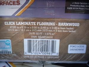 2)Pallets of (108 Case) of SELECT SURFACES Barnwood Color 12.3mm