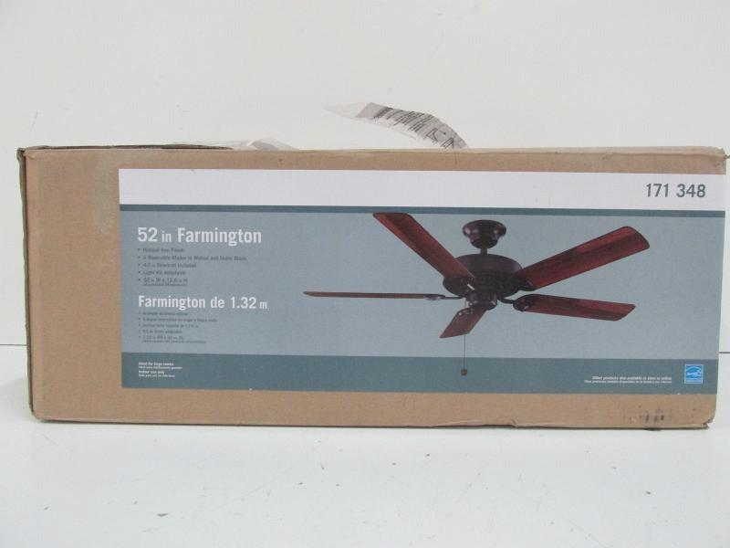 Farmington 52 Ceiling Fan Natural Iron Finish Model No Ef200sl 52a