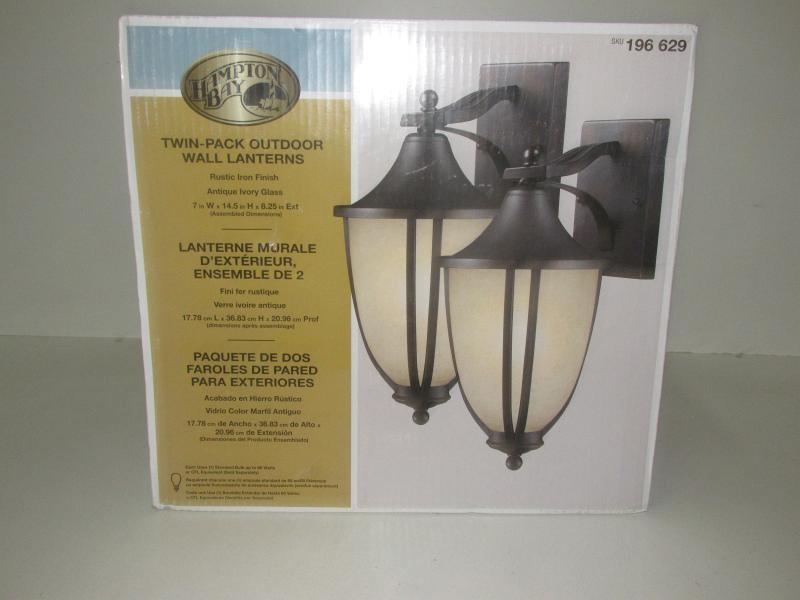 Hampton bay wall lantern deals twin pack