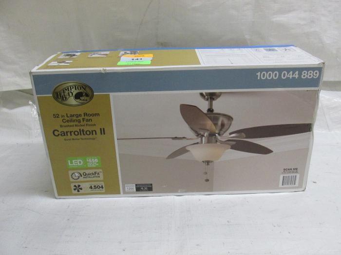 Hampton Bay 52 Carrolton Ii Large Room Ceiling Fan Model 1000 044 889