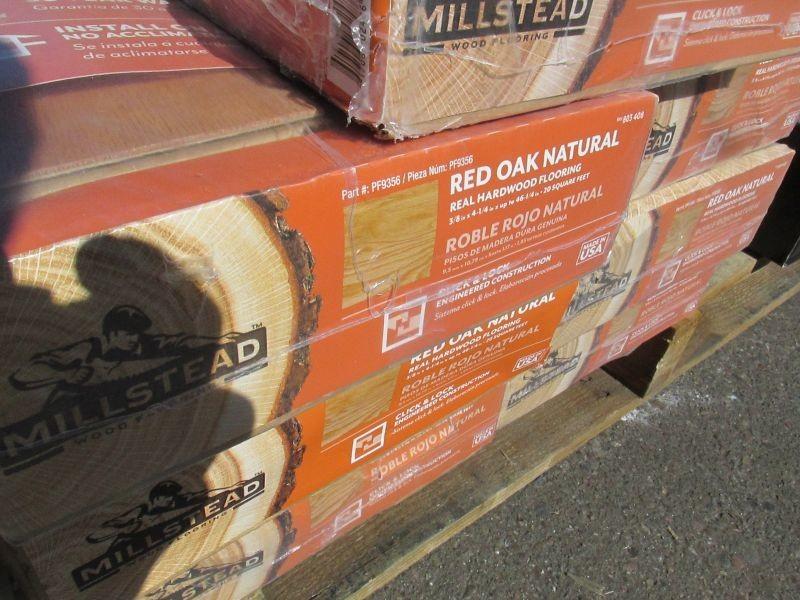 Pallet Of 7 Boxes Of Millstead Red Oak Natural 3 8 X 4 1 4 X