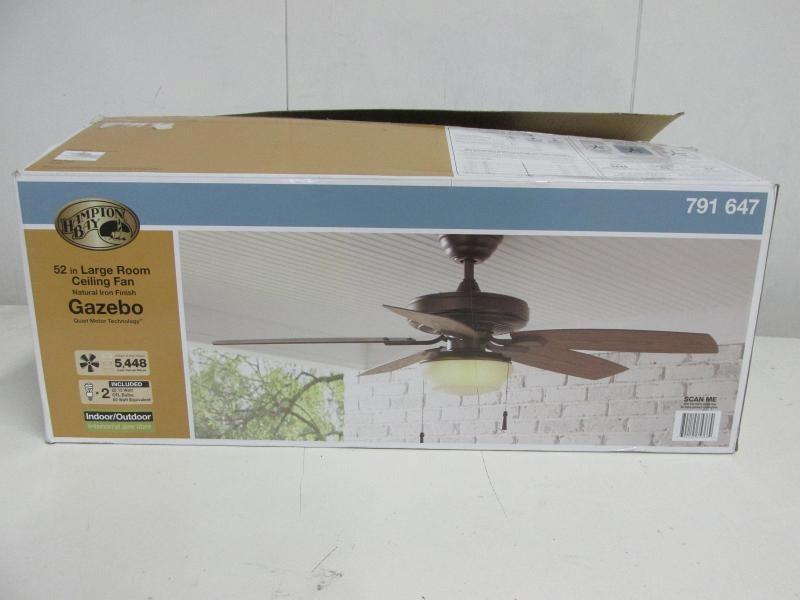 Hampton Bay Gazebo 52 In Large Room Ceiling Fan Natural Iron