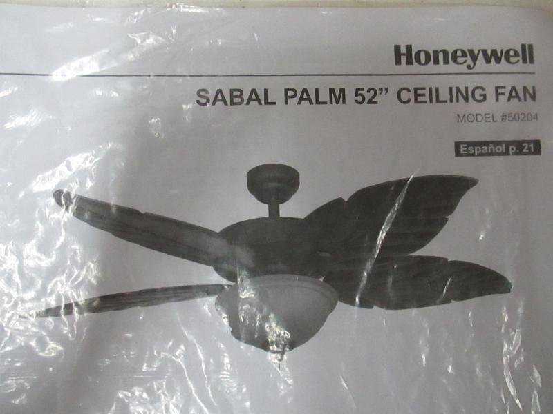 Home Garden Honeywell Sabal Palm 52 Tropical Ceiling Fan W