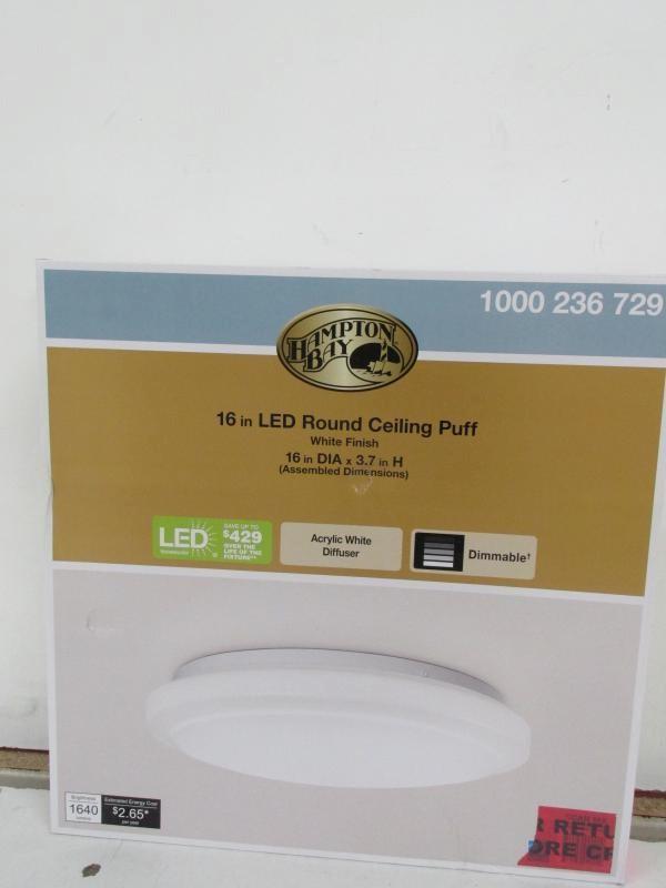 Hampton bay 16 in deals led round ceiling puff