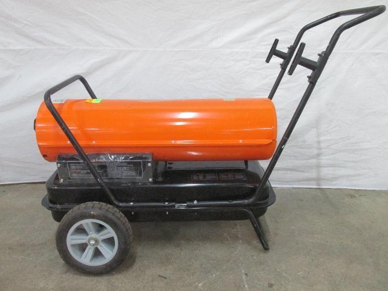 DYNA-GLO Pro 125,000-BTU Forced Air LP Gas Portable Heater, Model KFA125H  (Missing Gas Cap/Bent Axel) Auction | Auction Nation