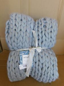 Lush Dandelion Collection Knit Throw 50 x 60 In original packaging. Grey. Auction Auction Nation