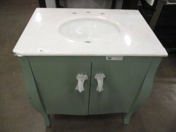 Savoy 31 In W X 22 In D Bath Vanity In Blue With Marble Vanity Top In White Retail Price 374 Broken As Is Auction Auction Nation