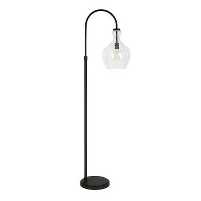 Meyer&Cross Verona 65 in. Arc Blackened Bronze Floor Lamp with Seeded Glass  Shade (Retail Price $110) Auction