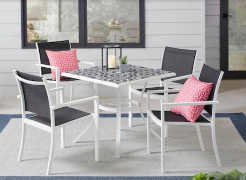 Restaurant Set of 36 Square White Table On Stainless Steel 4-Prong - Heavy  Duty Base with Four White Luie Restaurant Chairs