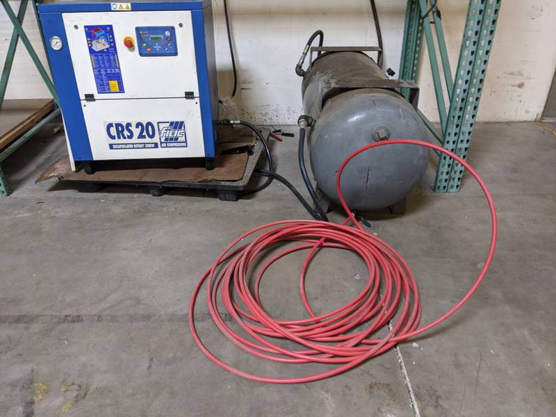 Older Craftsman Air Compressor Paint Sprayer, 1/2 HP 100 PSI With 15' Hose,  Works Well, Good Condition, 31L x 12W x 23H, Dusty From Storage Auction