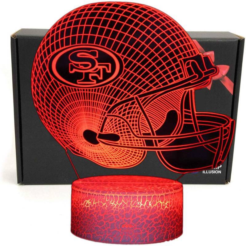 3D LED illusion San Francisco 49ers Helmet USB 7Color Night Light Lamp Bedroom