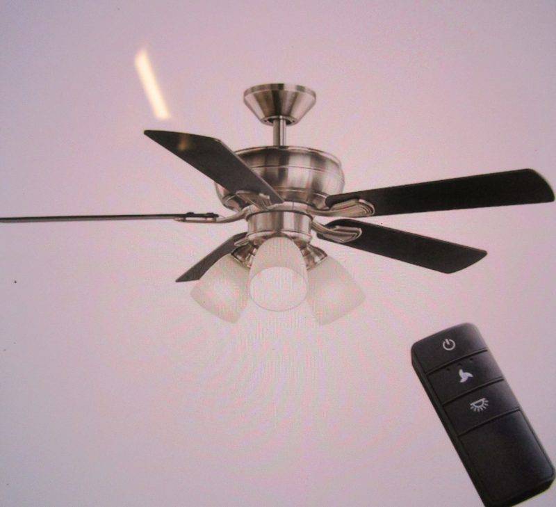 INDOOR BRUSHED NICKEL CEILING FAN 