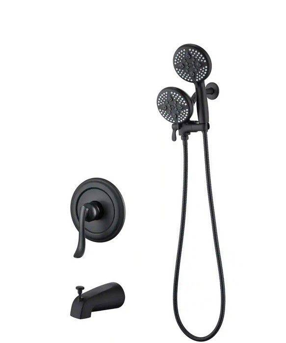 Ello & Allo Single-Handle 24-Spray Tub and Shower Faucet Handheld Combo  with 5 in. Shower Head in Matte Black (Valve Included) (Preveiw  Recommended) Auction