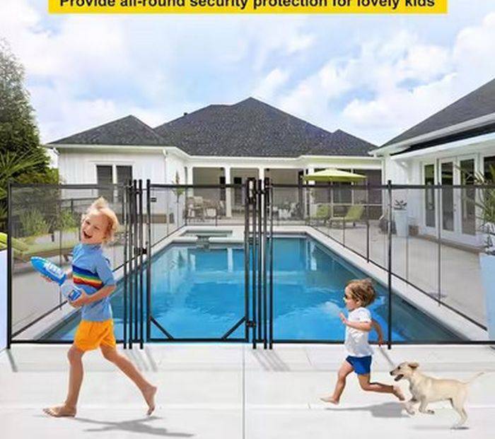 4 ft.x 2.5 ft. Pool Fence Gate Powder Coated Aluminum Pipe Pool Safety  Fence Gate Kit for In ground Pools in Black R $149 Auction