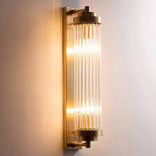 Flhonudi Modern Wall Sconce Light Indoor Brass Gold Wall Lights with Clear  Glass Bathroom Vanity Light Fixtures Wall Mount Lamp (Stock Photo For  Reference) Auction