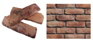 Koni Brick Old Chicago Rosse 8.20 in. x 2.50 in. Thin Brick 10.76 sq. ft.  Flats Manufactured Stone Siding - RETAILS: $67 Auction