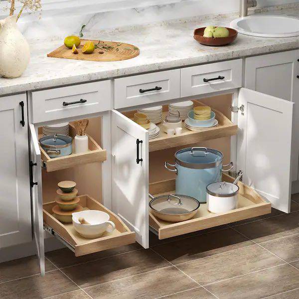 Generic Kitchen Appliance Sliding Tray - Coffee Maker Sliding Caddy with Rolling Wheels Under Cabinet Countertop Storage Organizer Movi