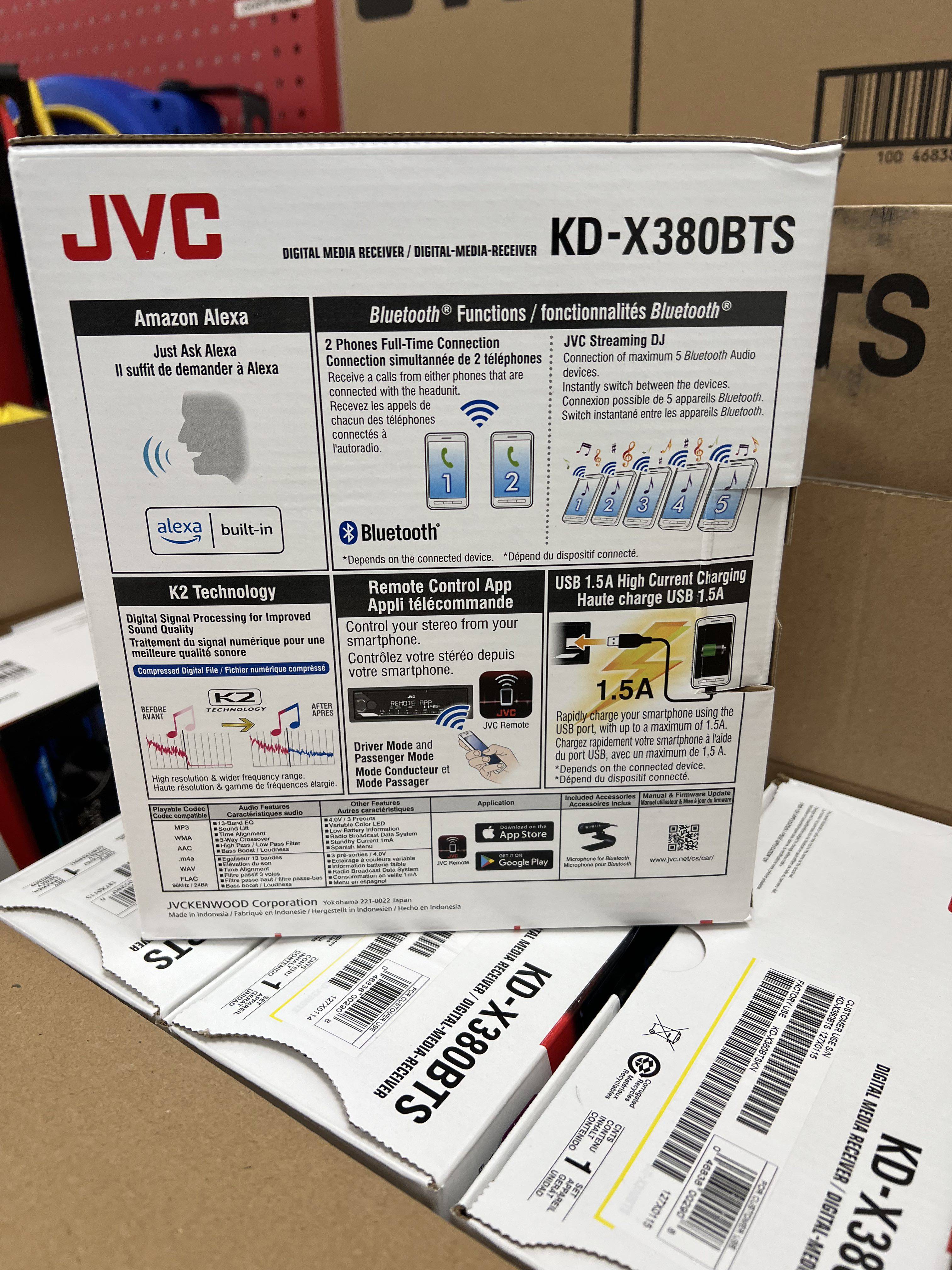 Jvc Kd-x380bts Digital Media Receiver Featuring Bluetooth/usb