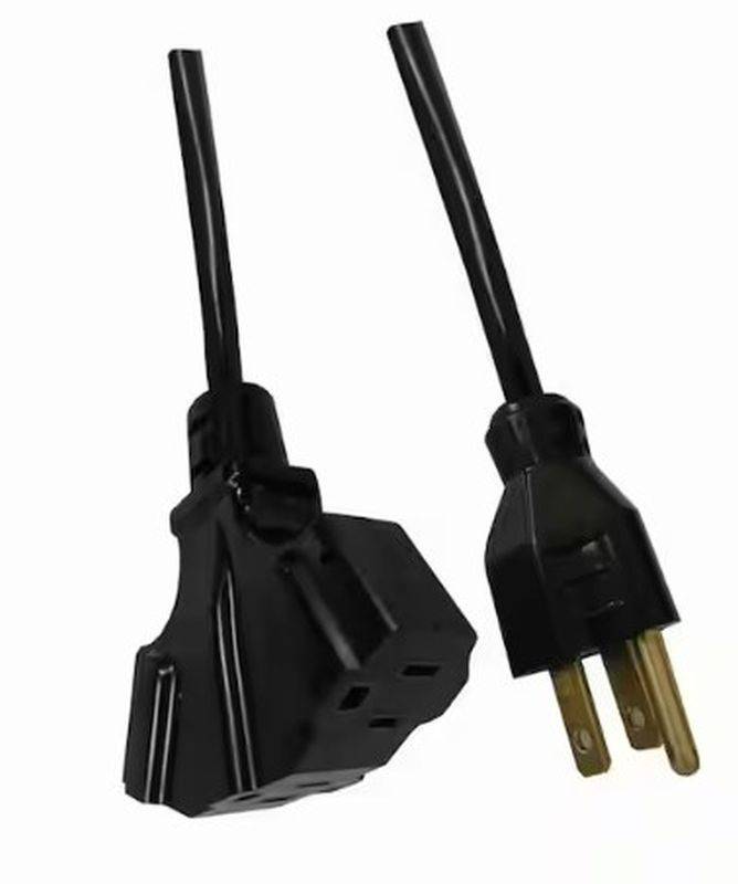 HDX 100 ft. 16/3 Light Duty Indoor/Outdoor Extension Cord with Multiple  Outlet Triple Tap End, Black Auction