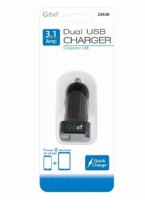 OPEN PACKAGING) GOXT 12v 3.1a Dual Usb Charger, Black Auction