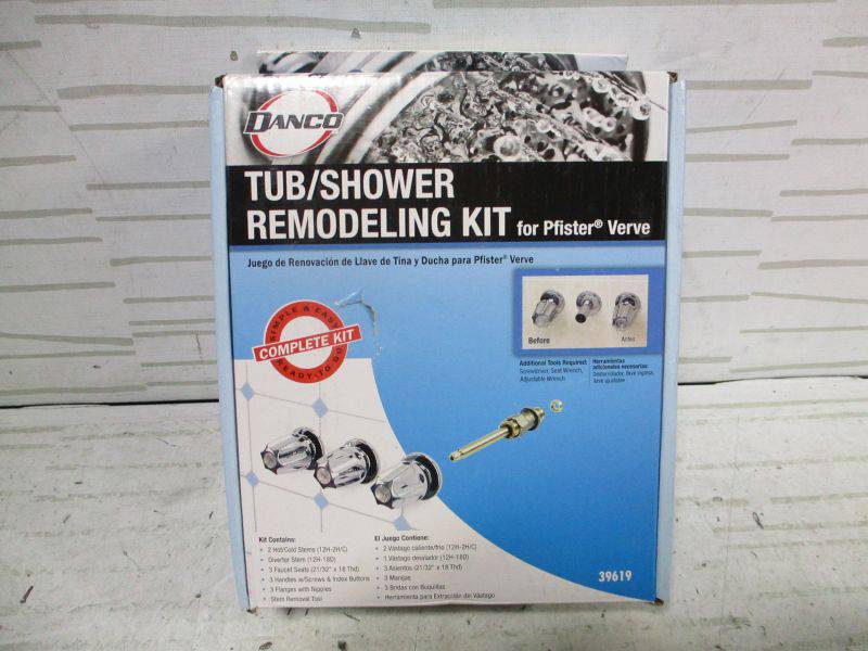 DANCO Bathtub and Shower 3-Handle Remodel/Rebuild Trim Kit for Price  Pfister Verve Faucets, Knob Handle, 12H-2H, 12H-2C, 12H-18D, Chrome  (39619) Auction
