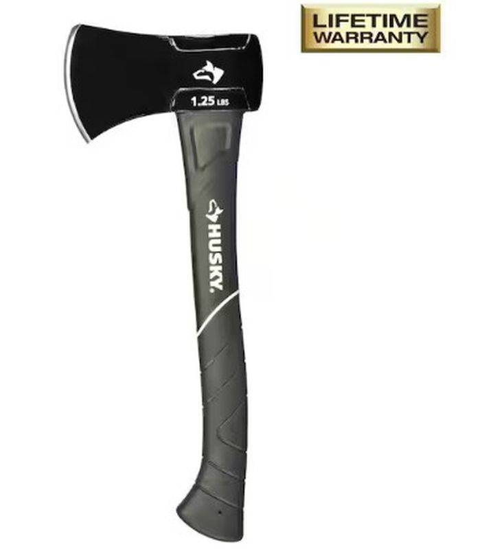 HUSKY 1-1/4 lb. Premium Camp Axe with 14 in. Fiberglass Handle Auction