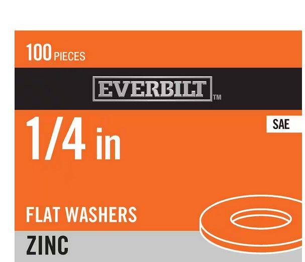 X5) Everbilt 1/4 in. Zinc Flat Washer (100-Pack) AS-IS Auction