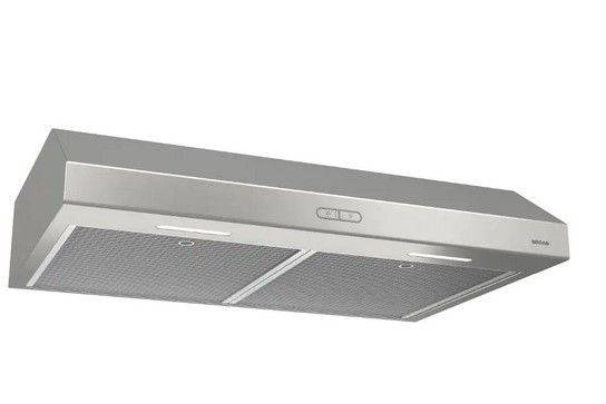 Broan Nutone Glacier Deluxe BCDF1 36 in. 375 Max Blower CFM Covertible  Under-Cabinet Range Hood with Light in Stainless Steel (retail price $298)  Auction