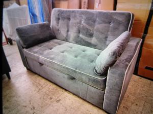 Linen Upholstered Sleeper bed Pull Out Sofa Bed Couch Gray 66