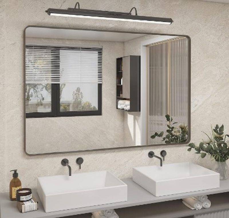 CHARMOR 48X36 Bronze Framed Mirror for Wall, Bathroom Vanity
