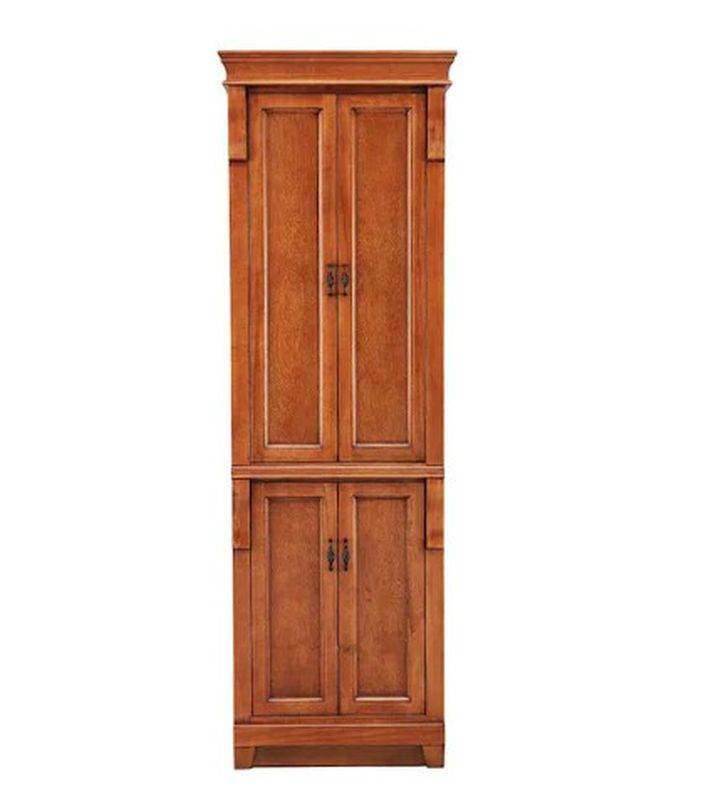 Home Decorators Collection Naples 24 in. W x 17 in. D x 74 in. H Brown  Freestanding Linen Cabinet (ON PREMISE) (Retail Price $ 799) Auction