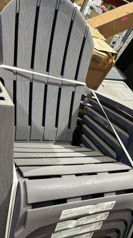 StyleWell Midnight Blue Plastic Adirondack Chair with Cup and