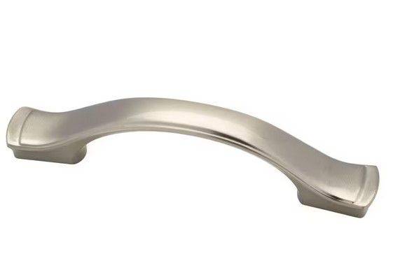 Step Edge 3 or 3-3/4 in. (76 or 96mm) Satin Nickel Dual Mount Cabinet  Drawer Pull (Qty 12) Auction