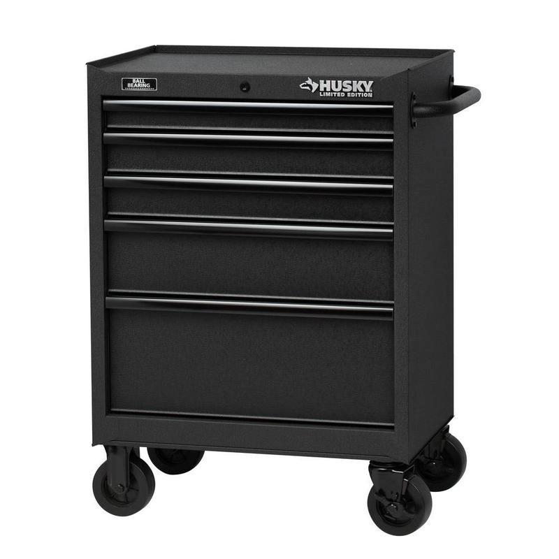 Husky 27 In 5 Drawer Tool Cabinet Textured Black Model H5tr2lec