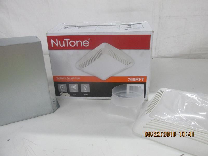 Nutone 70 Cfm Ceiling Exhaust Fan With Light And White Grille Model 769rft