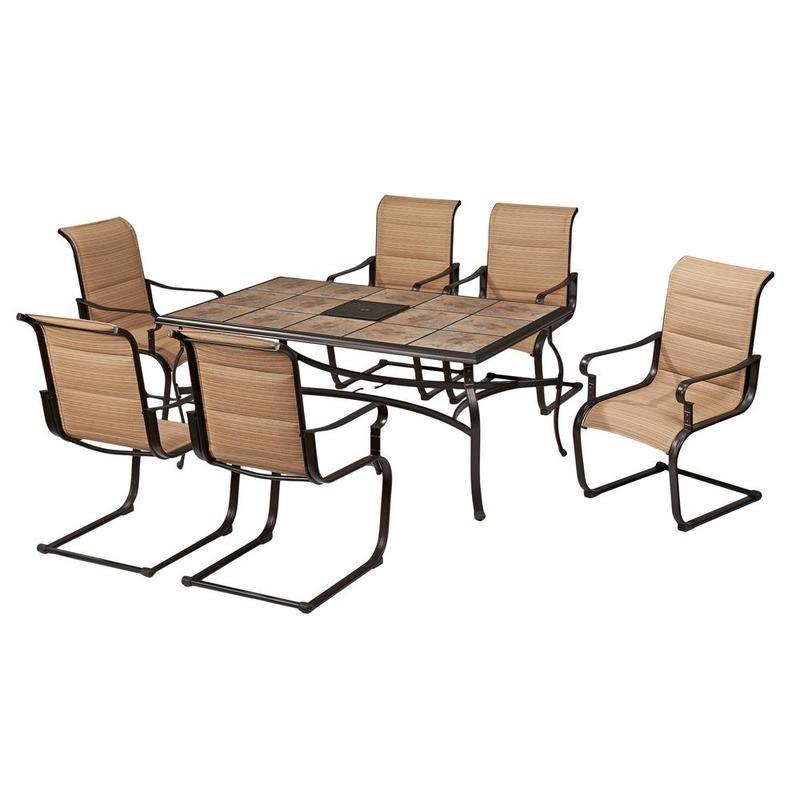 HAMPTON BAY Belleville 7 Piece Padded Sling Outdoor Dining Set Model FCS80198CST New Box 2 of 2 Only