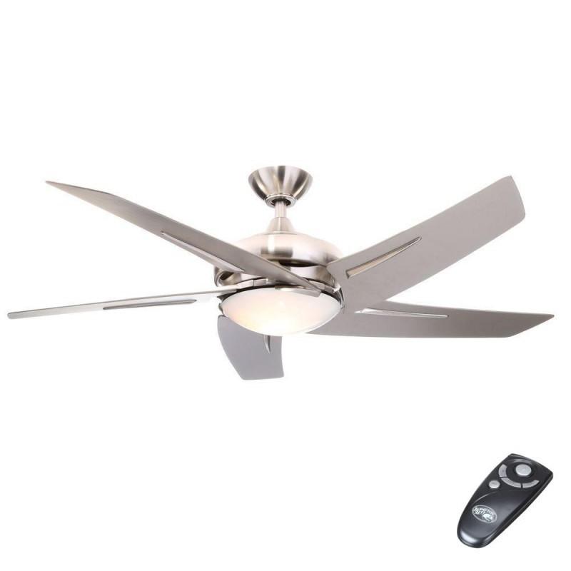 Hampton Bay 54 Inch Ceiling Fan Sidewinder 5 Silver Blades Size 54