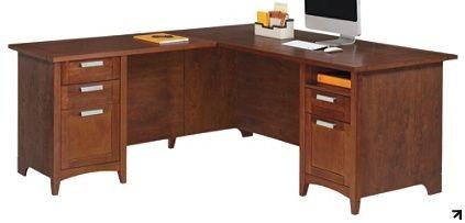 Realspace Marbury Auburn Brown L Shaped Desk Mod 710 948