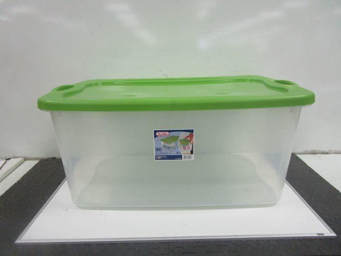 Sterilite 66-Qt Storage Latch Box with Lid Clear 6-Pack Tote Container Bin,  Blu