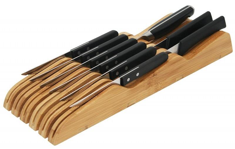 Ettu Kitchen Bamboo In Drawer Knife Block 16 9 L X 5 5 W X 2 H