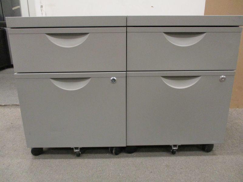 2 Ikea Grey Rolling 2 Drawer Filing Cabinets Mod 16778 Auction