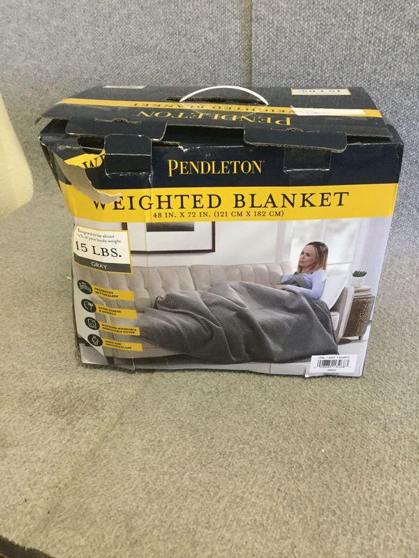 Pendleton Weighted Blanket 15lb Gray 48 x 72 Quilted Deep